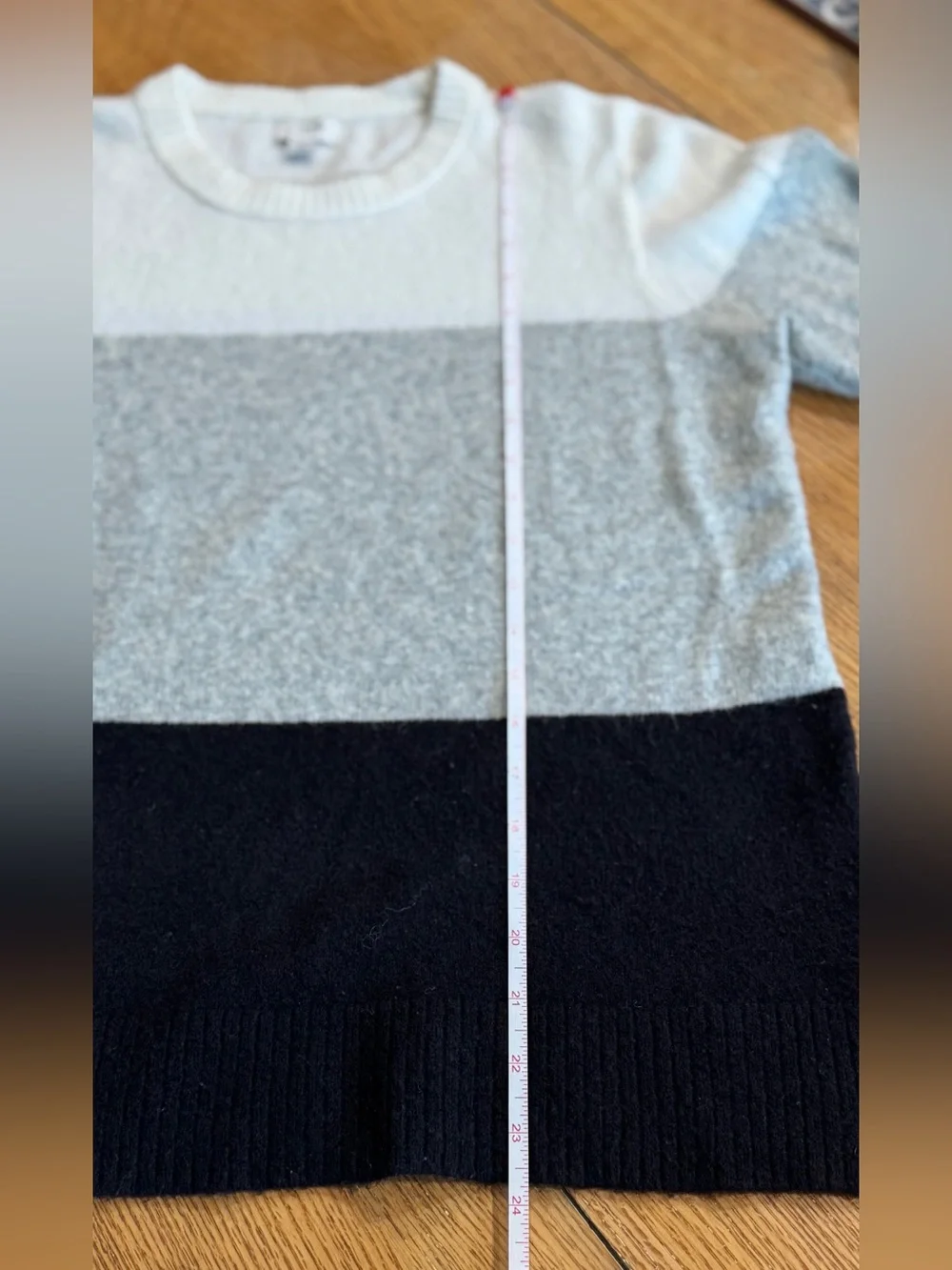 J. Crew Men’s Colorblock Crewneck Sweater in White, Gray and Black